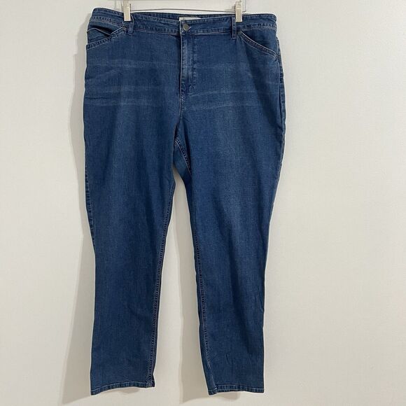 J. Jill Denim Tried & True Fit Jeans Size 18 Blue Straight Leg Medium Wash Basic - Picture 1 of 6